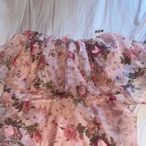 Floral OTS Mini Dress